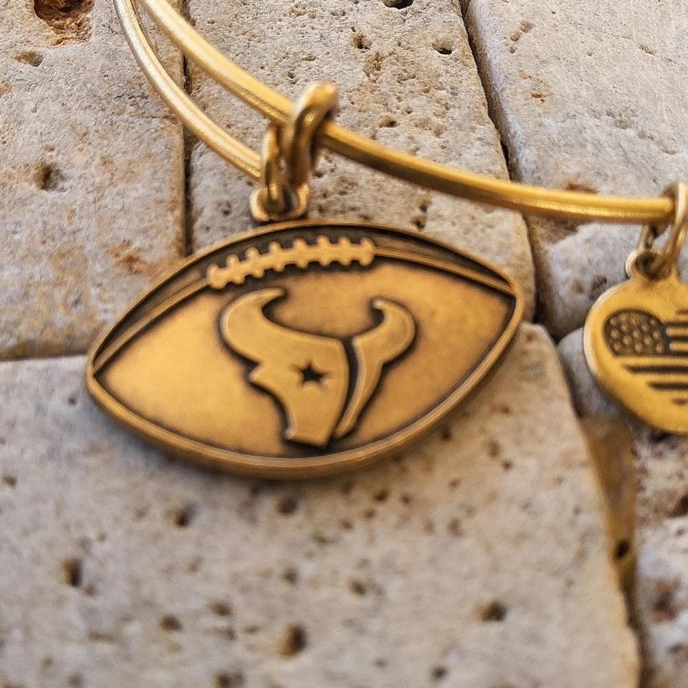 Alex and Ani gold NFL Houston Texans bracelet with charms